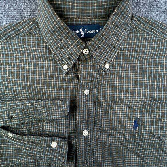 Ralph Lauren Other - Ralph Lauren Button Up Shirt Adult Cotton Long Sleeve Medium Green Check Classic